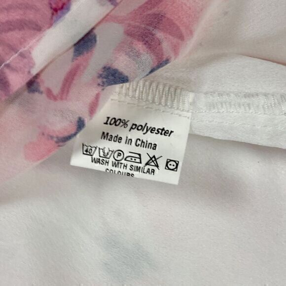 Yoins Dress Womens Size Small White Pink Floral Front Slit Speghetti Straps NWT - Picture 14 of 14